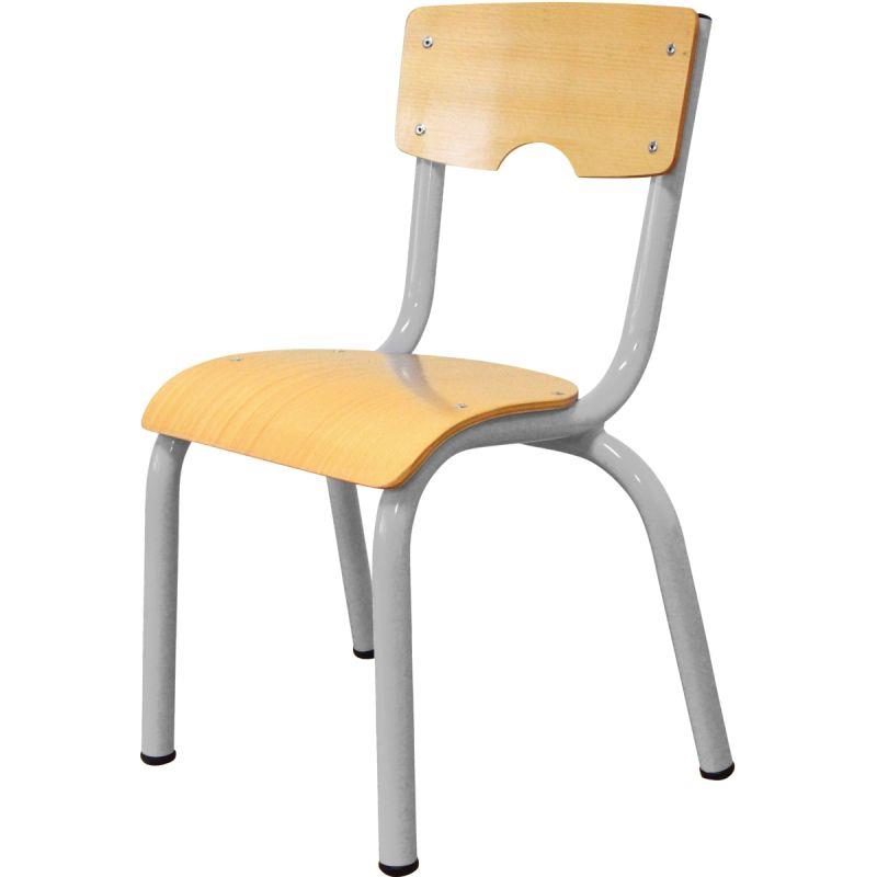 Image de  Chaise 4 pieds métal T3 gris alu 