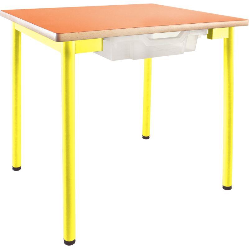 Image de  Table maternelle + bac 60x50cm T2 jaune 
