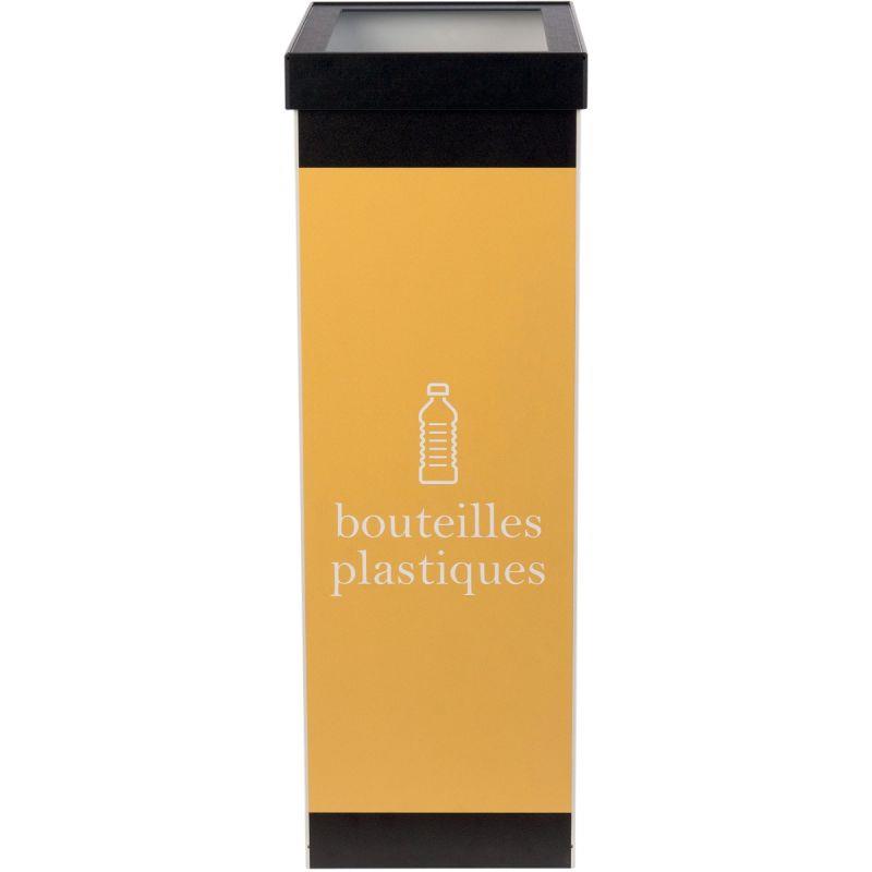 Ref. 94407, Corbeille tri sélectif plastique noir 60L, marque PAPERFLOW