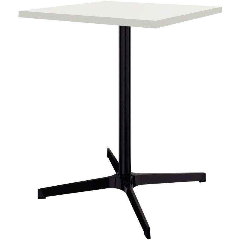 Image de  Table indoor L60 cm x l60 cm x H73,5 cm Lucie plateau Blanc neige piétement Noir 