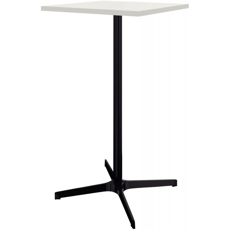 Image de  Table indoor L60 cm x l60 cm x H105 cm Lucie plateau Blanc neige piétement Noir 