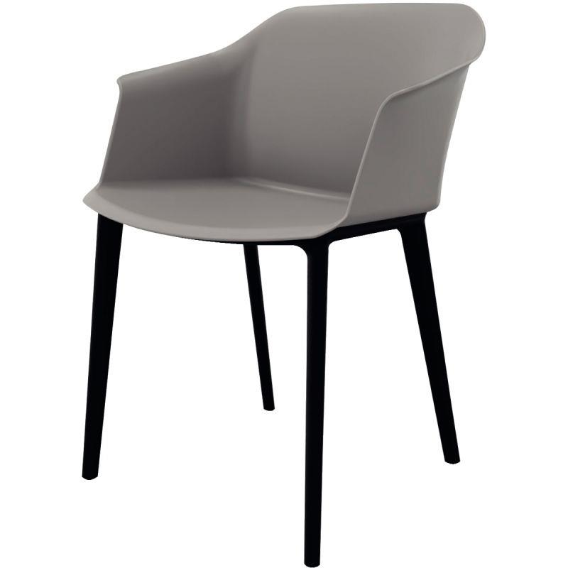 Image de  Fauteuil coque polypropylène Scott Gris/Noir 