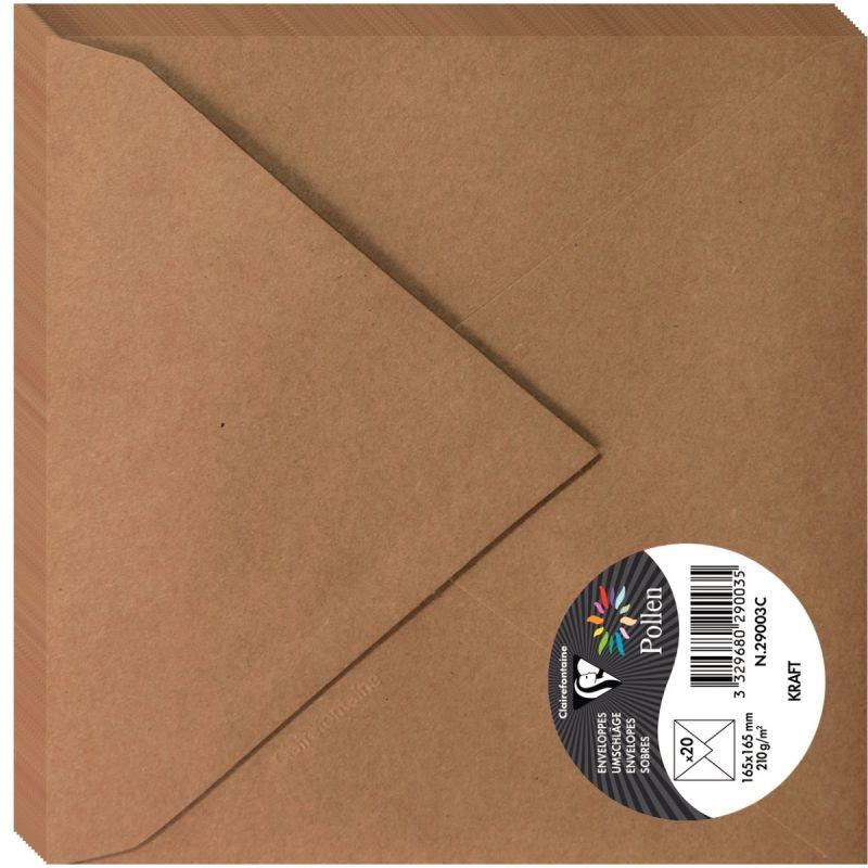 Image de  Paquet de 20 enveloppes Pollen 165x165mm 120g kraft 