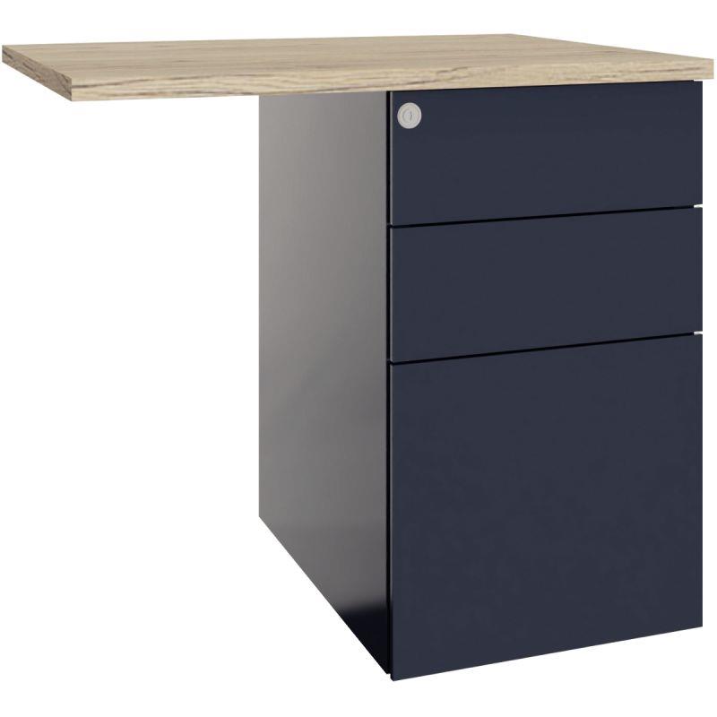 Image de  Retour sur caisson porteur 3 tiroirs Ambre Chêne Brunswick et Gris Anthracite. 