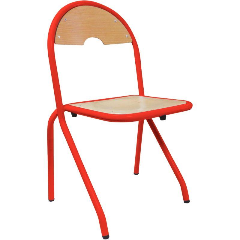 Ref. 95287, Chaise 4 pieds appui sur table T5 rouge, marque N.C