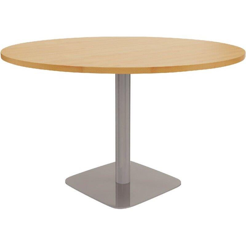 Image de  Table ronde Ø120cm épaisseur 25 plateau hêtre clair/piètement alu 
