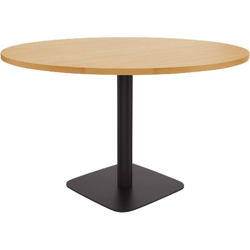 Image de  Table ronde Ø120cm épaisseur 25 plateau hêtre clair/piètement anthracite 
