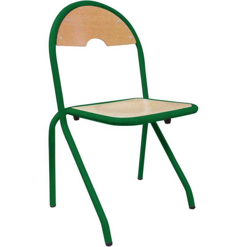 Ref. 95362, Chaise 4 pieds appui sur table T6 vert, marque N.C