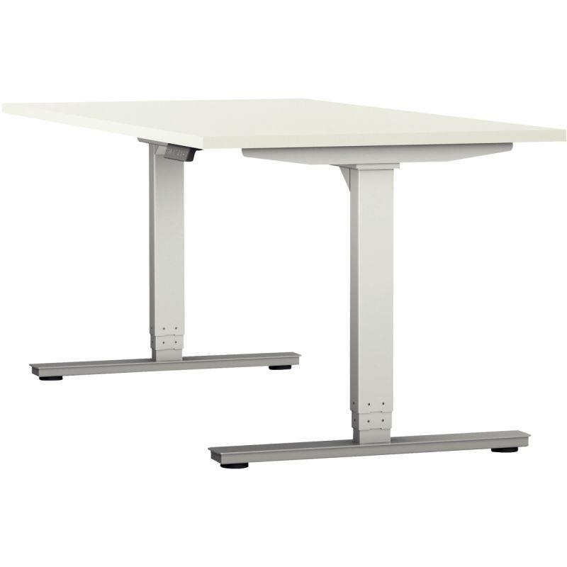 Image de  Bureau individuel Slade L140xP80cm plateau blanc/piètement blanc 