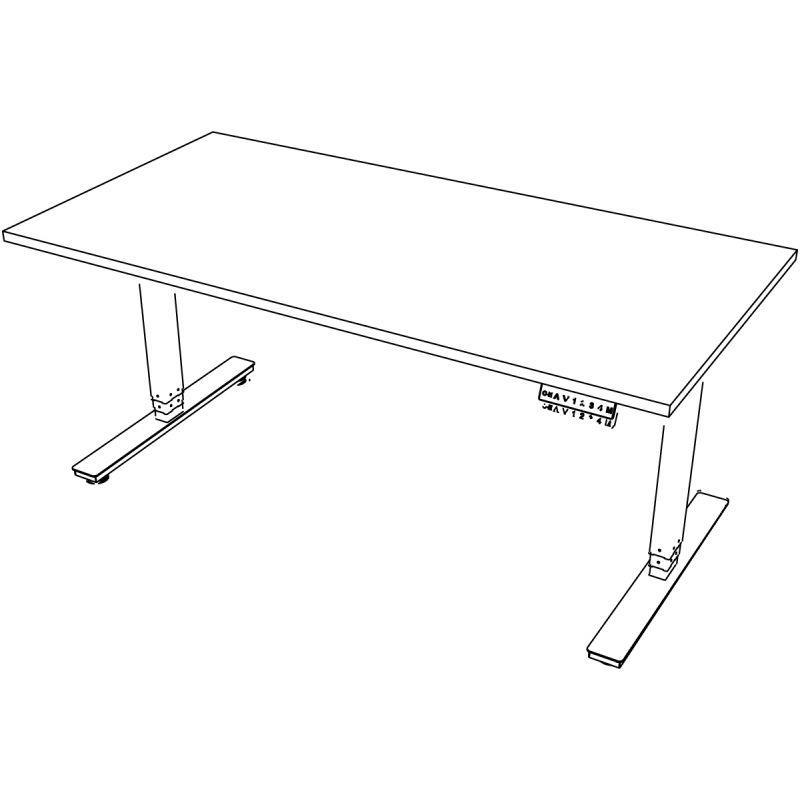 Image de  Bureau individuel Slade L160xP80cm plateau blanc/piètement blanc 