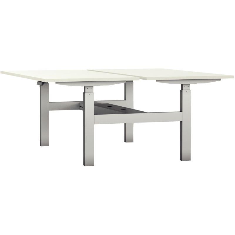 Image de  Bureau partagé Slade L180xP80cm plateau blanc/piètement blanc 