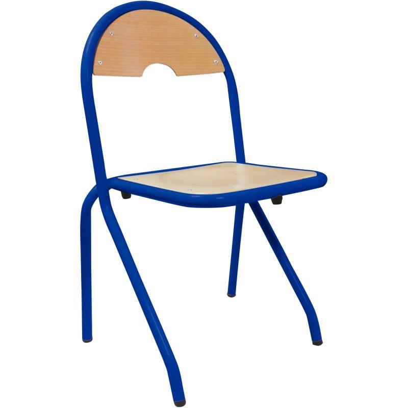 Image de  Chaise 4 pieds appui sur table T6 bleu 