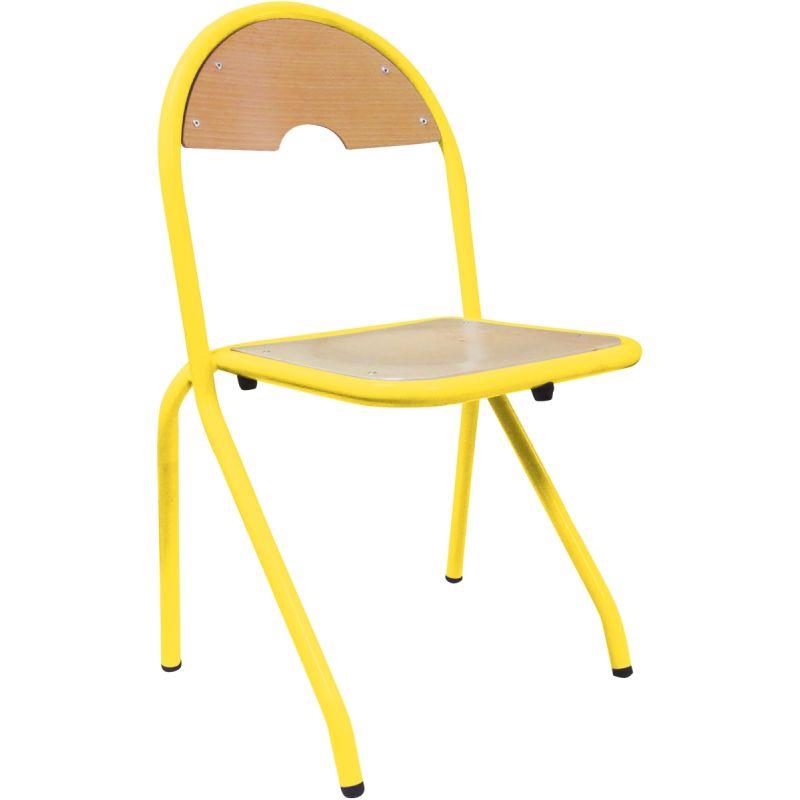 Image de  Chaise 4 pieds appui sur table T6 jaune 