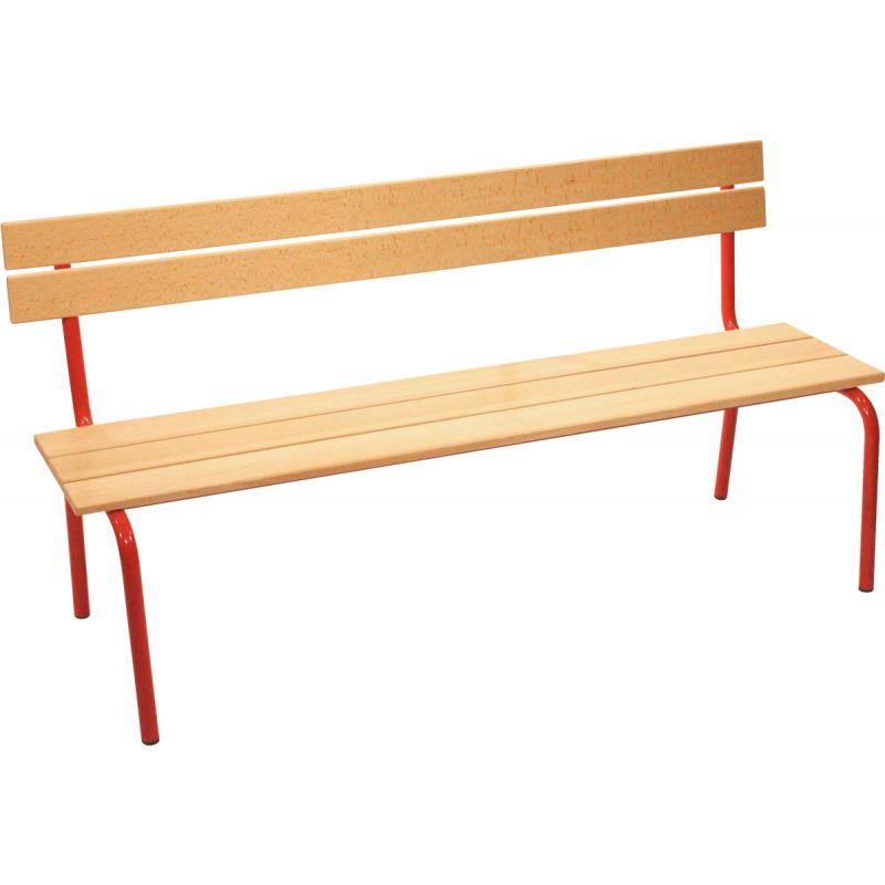 Image de  Banc avec dossier L120cm T5 rouge 
