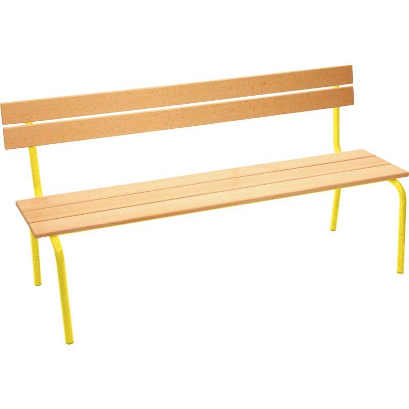 Image de  Banc avec dossier L120cm T6 jaune 
