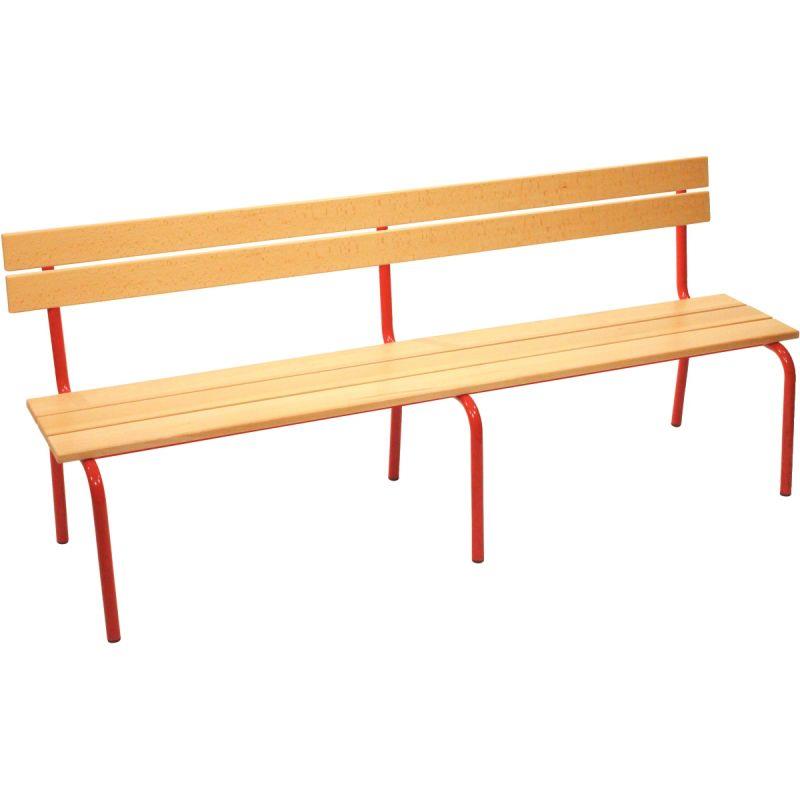 Image de  Banc avec dossier L200cm T6 rouge 