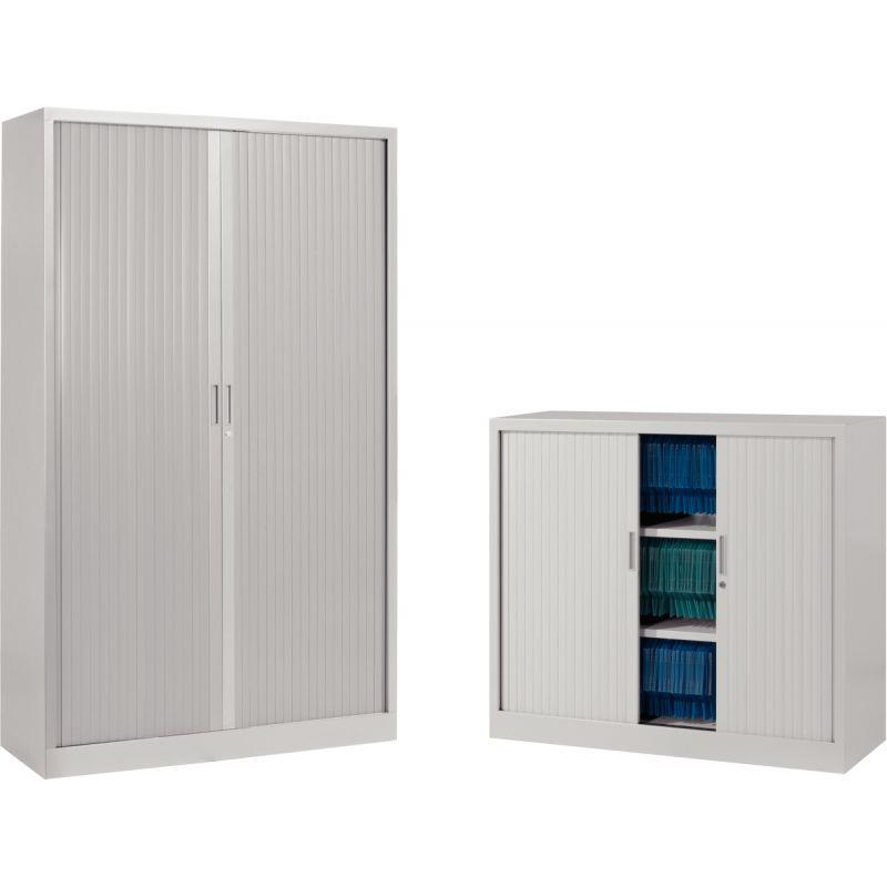 Image de  Armoire à rideaux monobloc haute H198cm corps alu/rideaux alu 