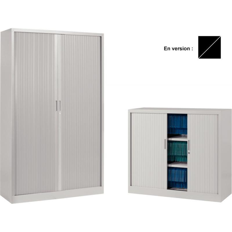 Image de  Armoire à rideaux monobloc haute H198cm corps noir/rideaux noir 