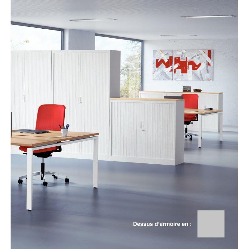 Image de  Dessus d''armoire à rideaux monobloc finition gris 