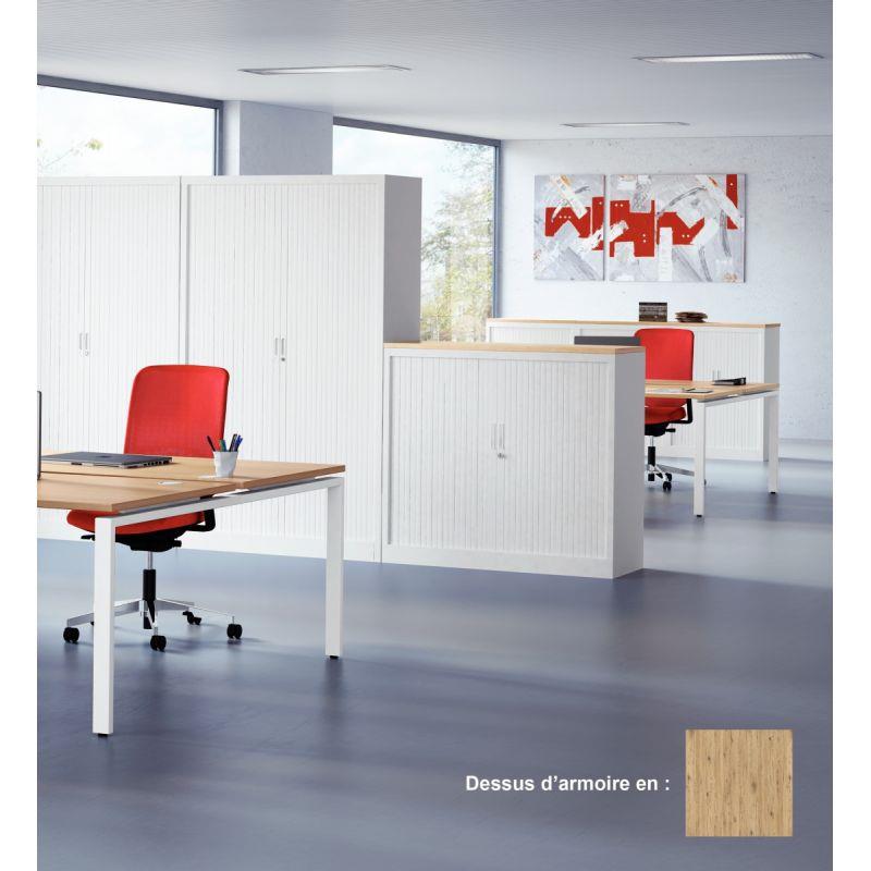 Image de  Dessus d''armoire à rideaux monobloc finition chêne de Brunswick 