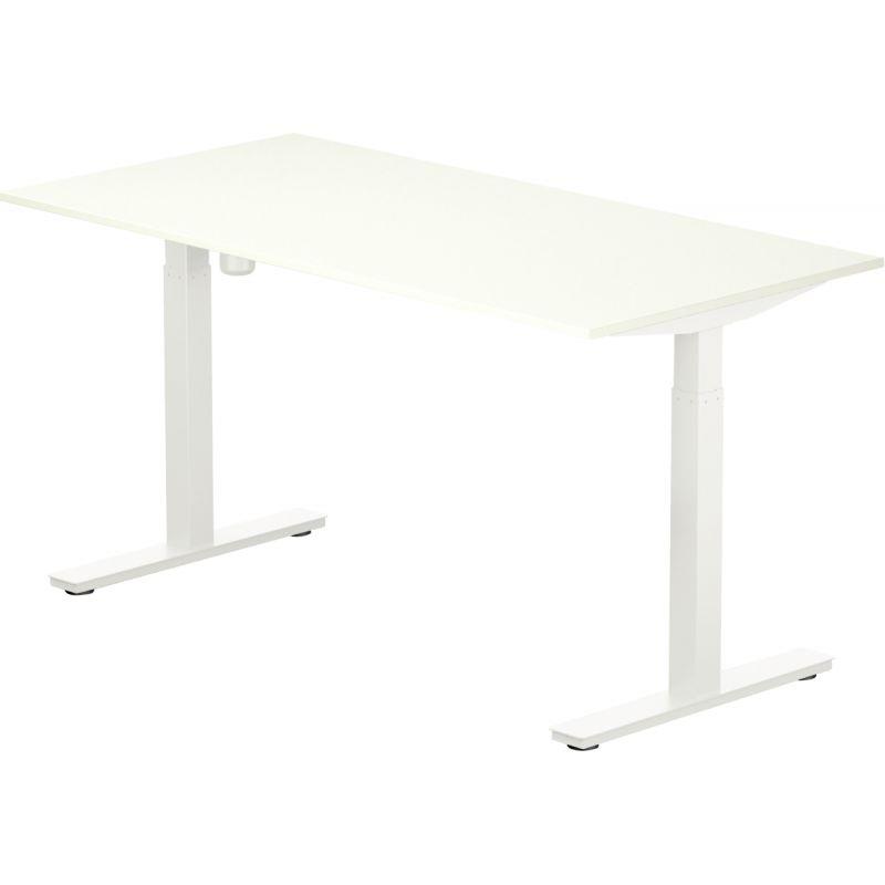 Image de  Bureau à réglage électrique Guera 2 L140xP80cm épaisseur 19mm plateau blanc/piètement blanc 