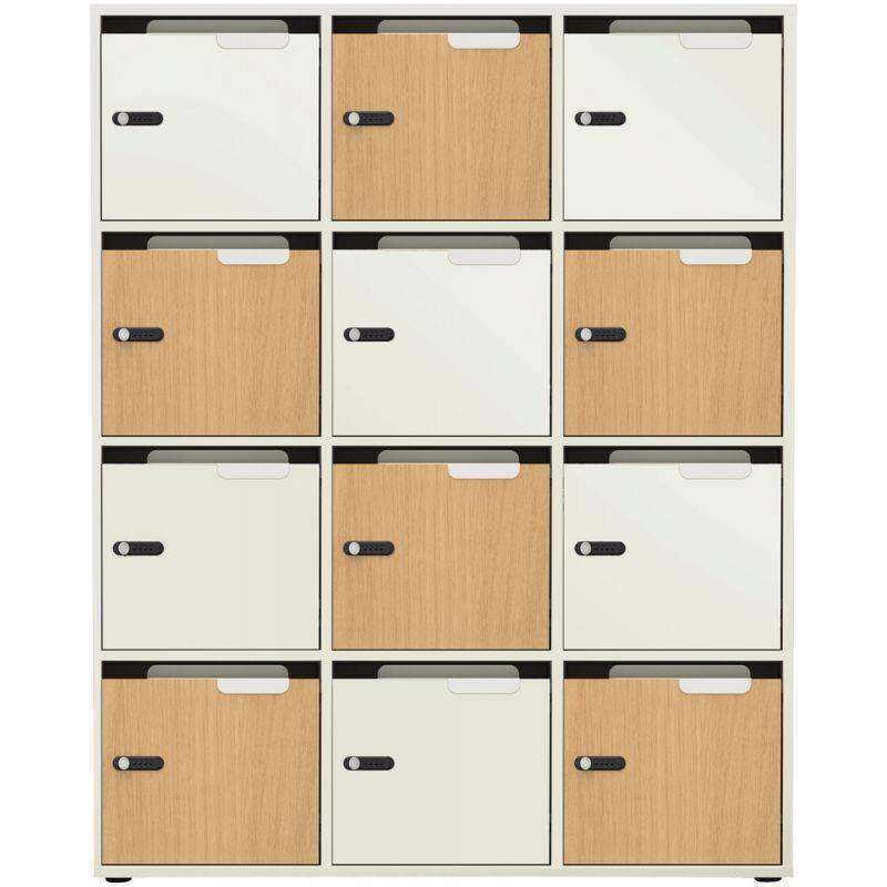 Image de  Porte mélaminée avec fente courrier 1 case pour meuble de rangement Camille blanc 