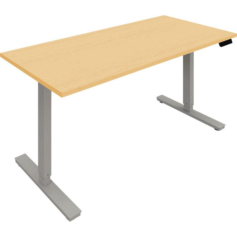 Image de  Bureau individuel Slade L160xP80cm plateau érable/piètement alu 