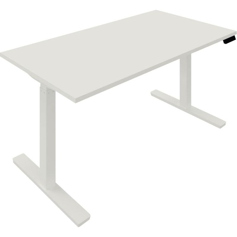 Image de  Bureau à réglage électrique Guera 2 L160xP80cm épaisseur 25mm plateau blanc/piètement blanc 