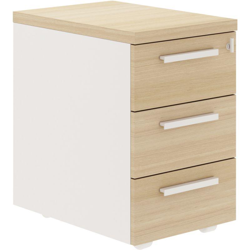 Image de  Caisson mobile 3 tiroirs Brabant L42xH65xP60cm chêne structuré/blanc 