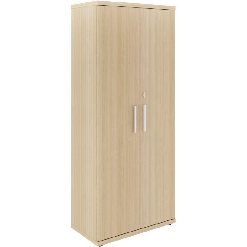 Image de  Rangement haut 2 portes Brabant L80xH194xP45cm chêne structuré/blanc 