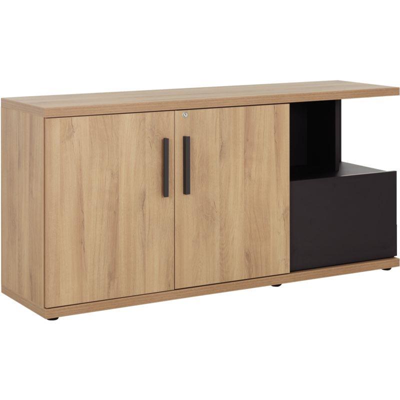 Image de  Crédence Brabant L160xH78xP45cm chêne du bocage/anthracite 