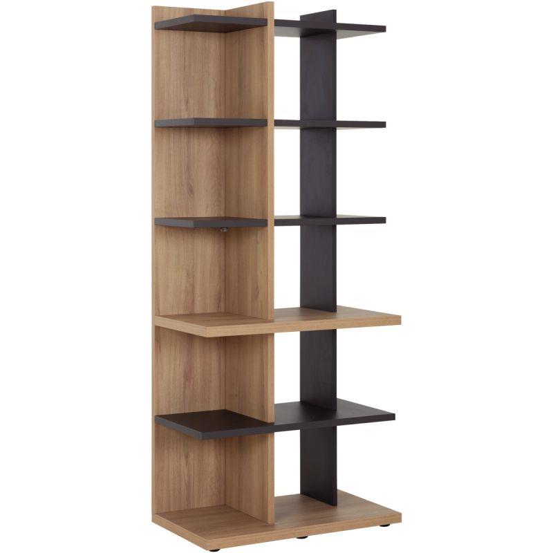 Image de  Bibliothèque Brabant L80xH189xP45cm chêne du bocage/anthracite 