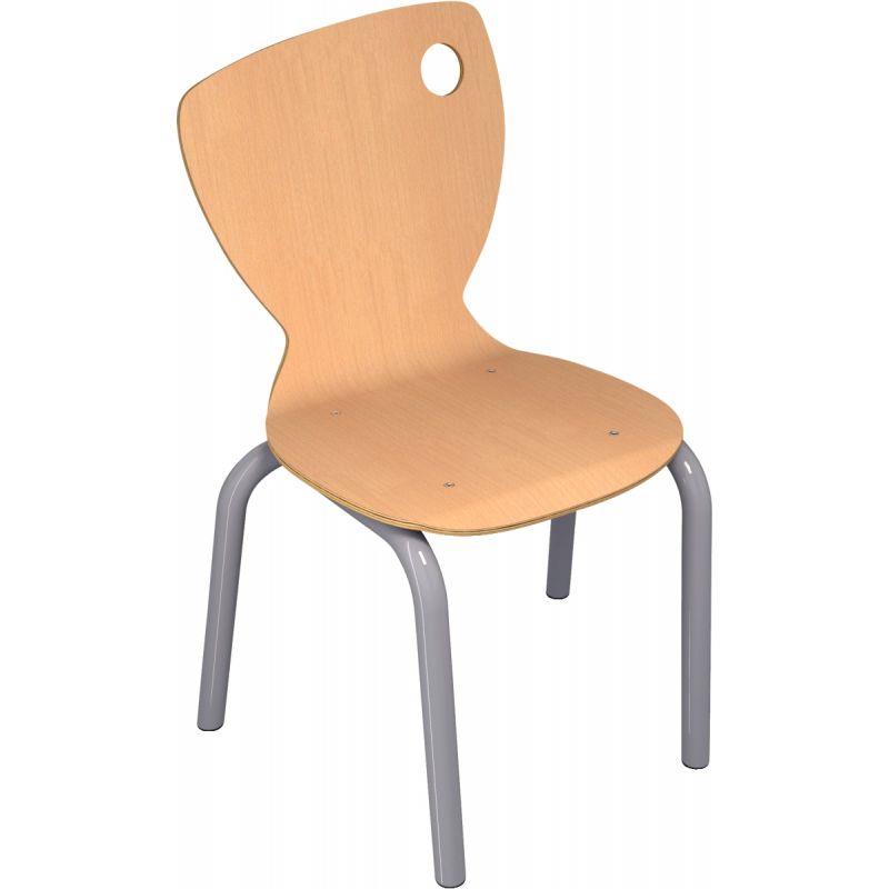 Image de  Chaise coque 4 pieds taille 2 aluminium 