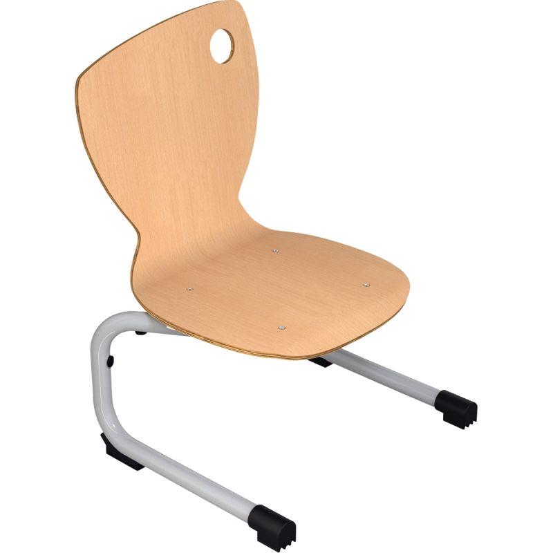 Image de  Chaise coque appui sur table taille 1 aluminium 