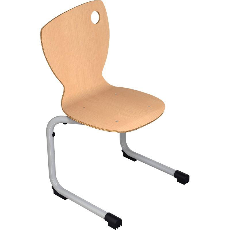 Image de  Chaise coque appui sur table taille 2 aluminium 
