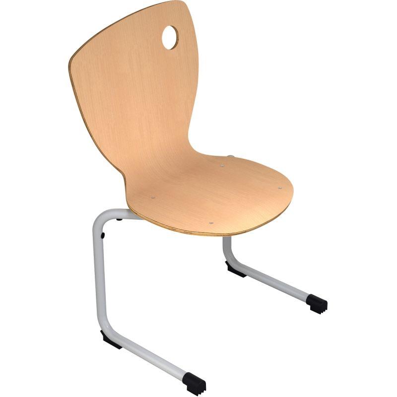 Image de  Chaise coque appui sur table taille 4 aluminium 