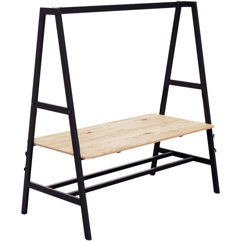 Ref. 96452, Table départ L180xP90cm Nomad plateau chêne Brunswick/structure noir, marque N.C