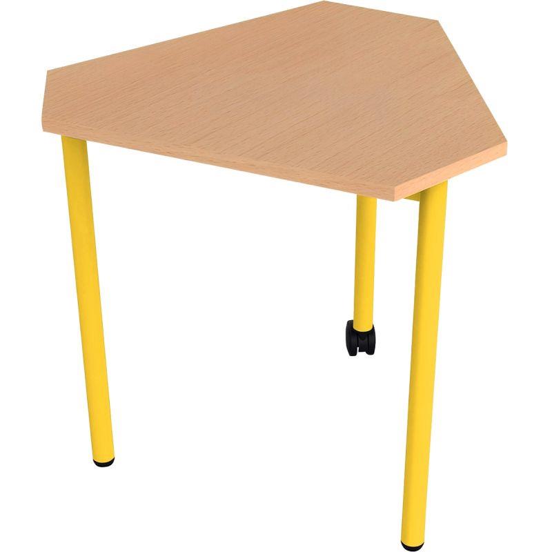 Ref. 96463, Table modulable 3 pieds 1 roulette taille 2 jaune, marque N.C