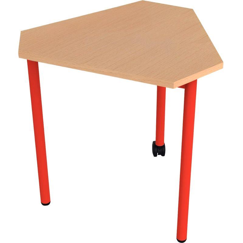 Ref. 96481, Table modulable 3 pieds 1 roulette taille 6 rouge, marque N.C