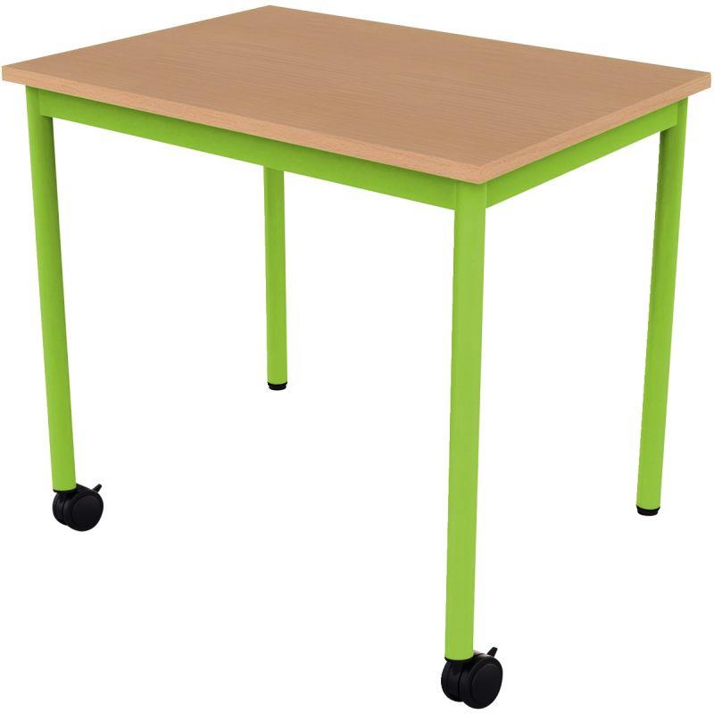 Ref. 96489, Table maternelle 60x60cm 2 roulettes taille 1 vert granny, marque N.C