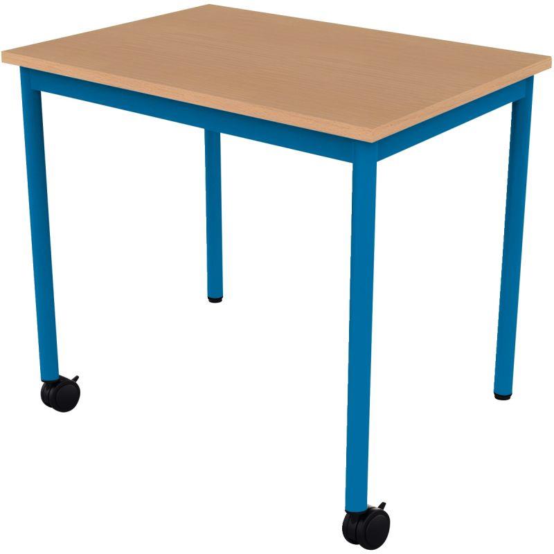 Ref. 96497, Table maternelle 60x60cm 2 roulettes taille 3 bleu, marque N.C