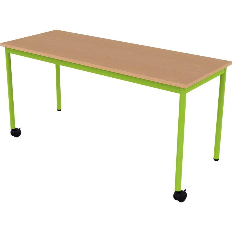 Ref. 96531, Table 130x50cm 2 roulettes taille 4 vert granny, marque N.C
