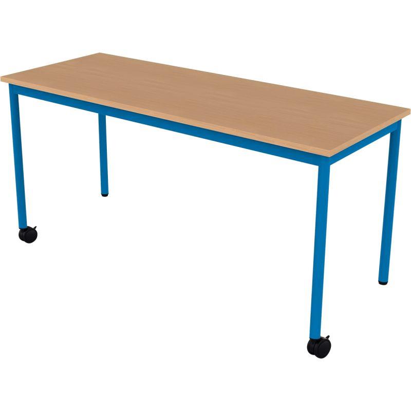 Ref. 96539, Table 130x50cm 2 roulettes taille 6 bleu, marque N.C