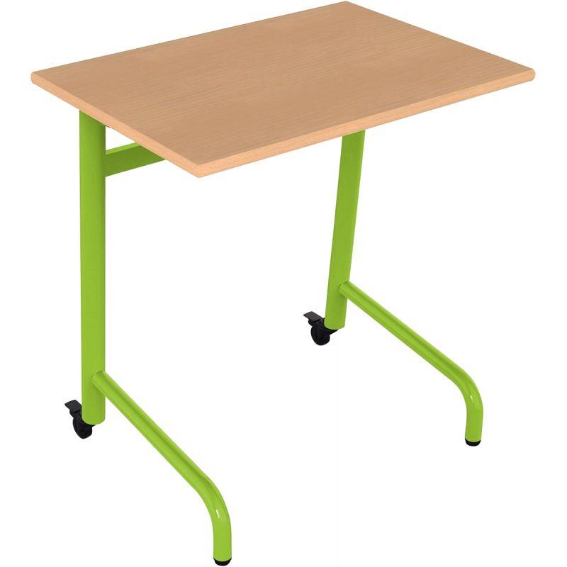Ref. 96546, Table fixe 70x50cm 2 roulettes taille 4 vert granny, marque N.C