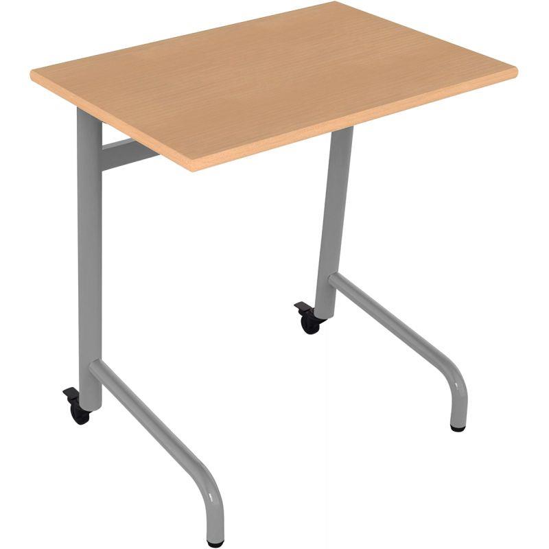 Ref. 96547, Table fixe 70x50cm 2 roulettes taille 4 alu, marque N.C