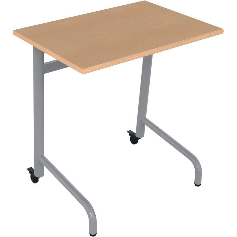 Ref. 96557, Table fixe 70x50cm 2 roulettes taille 6 alu, marque N.C