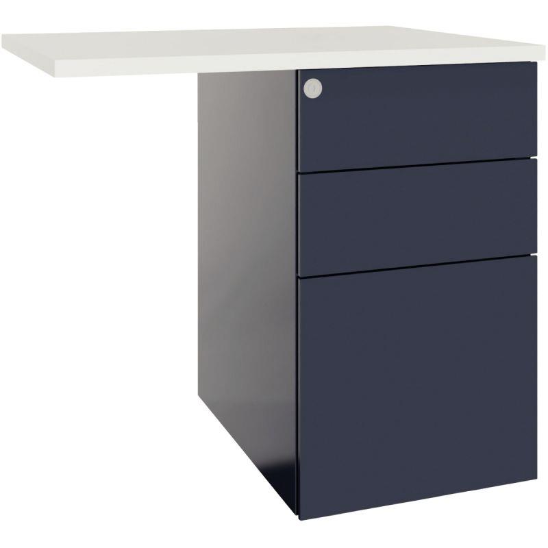 Image de  Retour sur caisson porteur 3 tiroirs Ambre Blanc Neige et Gris Anthracite. 