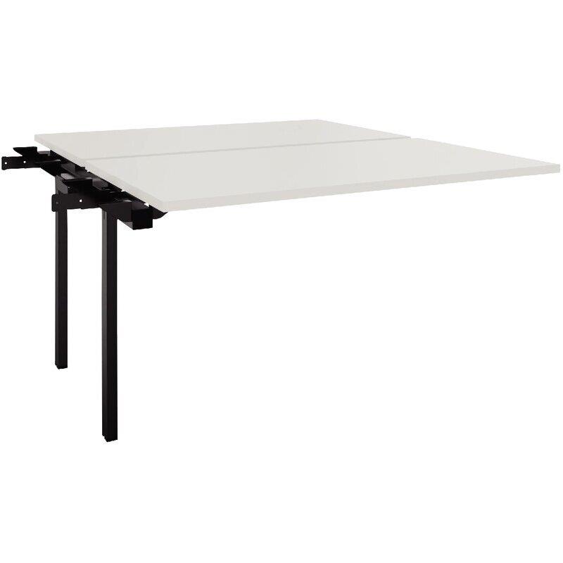 Ref. 96766, Table de bureau plateaux fixes suivant L120x80cm 2 pieds Conect plateau blanc/piètement noir, marque N.C