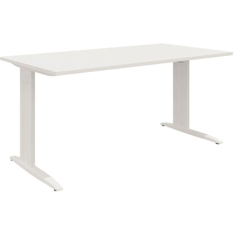 Ref. 96780, Plan droit Idol L.120 x P.80 x H73,5 cm plateau blanc /piètement blanc, marque N.C