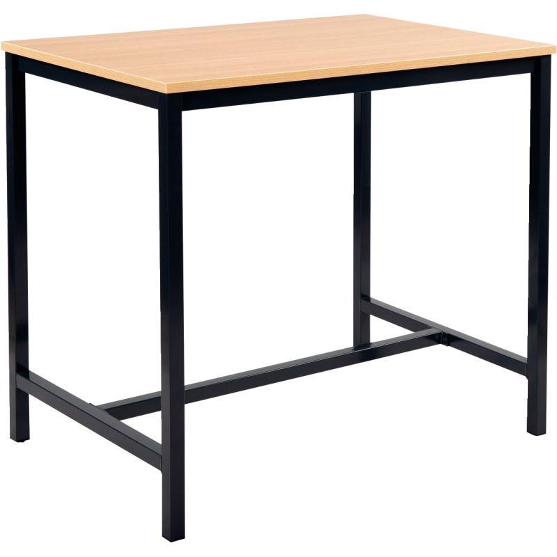 Ref. 96806, Table haute L160xP80cm plateau hêtre/piètement noir, marque N.C